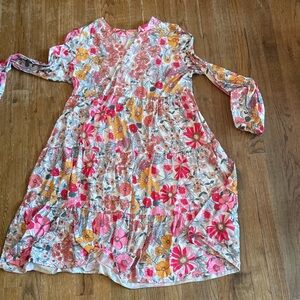 Floral Dress - Pink and Orange 2X #spring